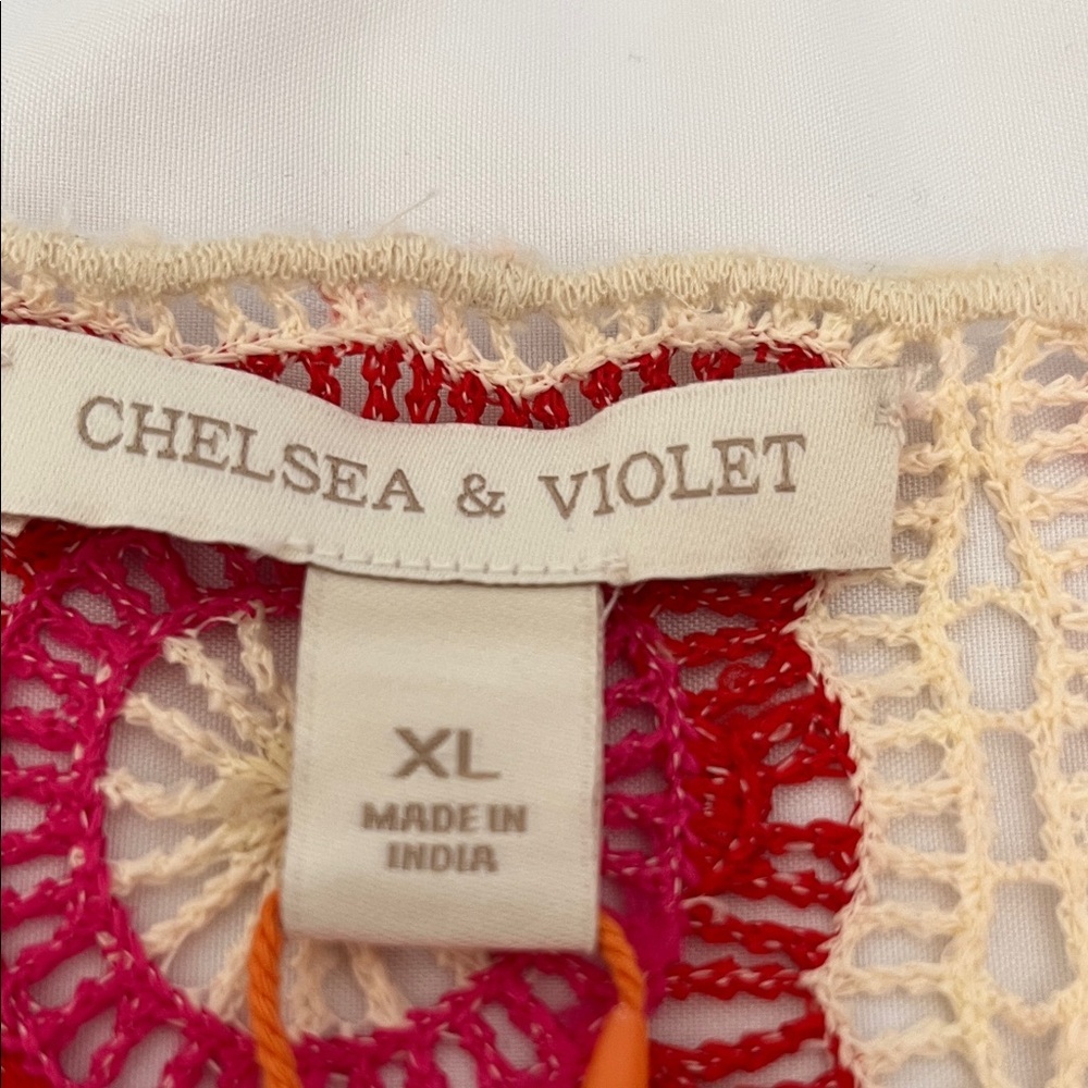 Chelsea & Violet Red Patterned Crochet Mini Dress - Picture 2 of 8